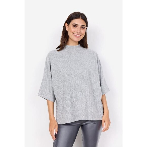 NWT SOYA CONCEPT Isel Light Grey Knit Top - Picture 1 of 5